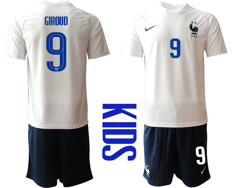 2021 France away Youth #9 soccer jerseys->customized soccer jersey->Custom Jersey